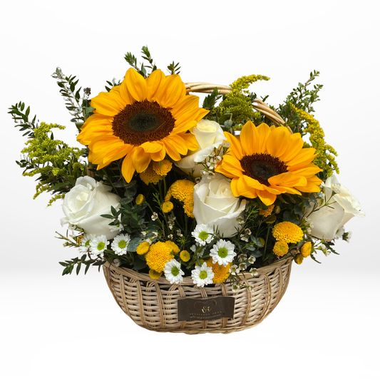 Canasta Samira – Girasoles - Flores amarillas