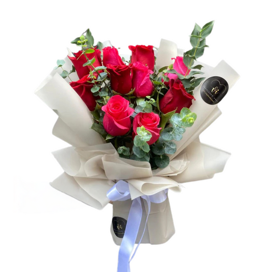 Ramo de 12 rosas rojo y rosa- Pasión Floral