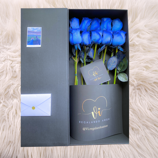 Box Imperial 10 Rosas Azules