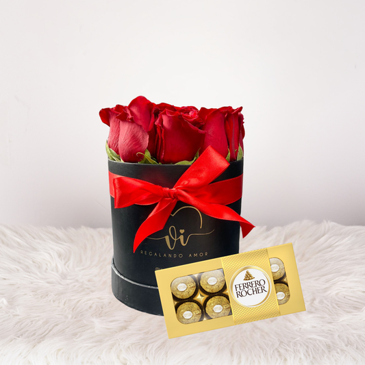 Box clasico de rosas rojas + Chocolate