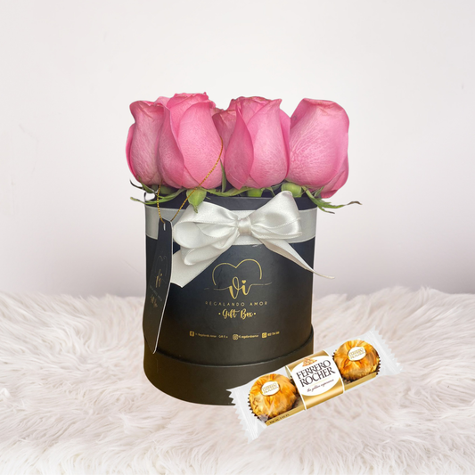 Box clasico de rosas rosadas + Chocolate