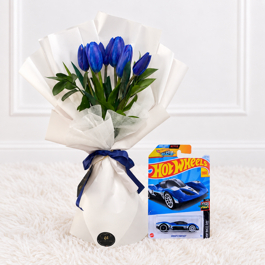 Ramo 5 tulipanes + Carrito Hot Wheels
