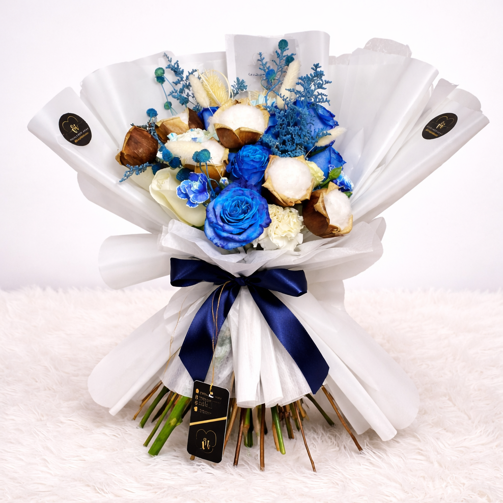 Ramo Blue - Mix flores secas y frescas