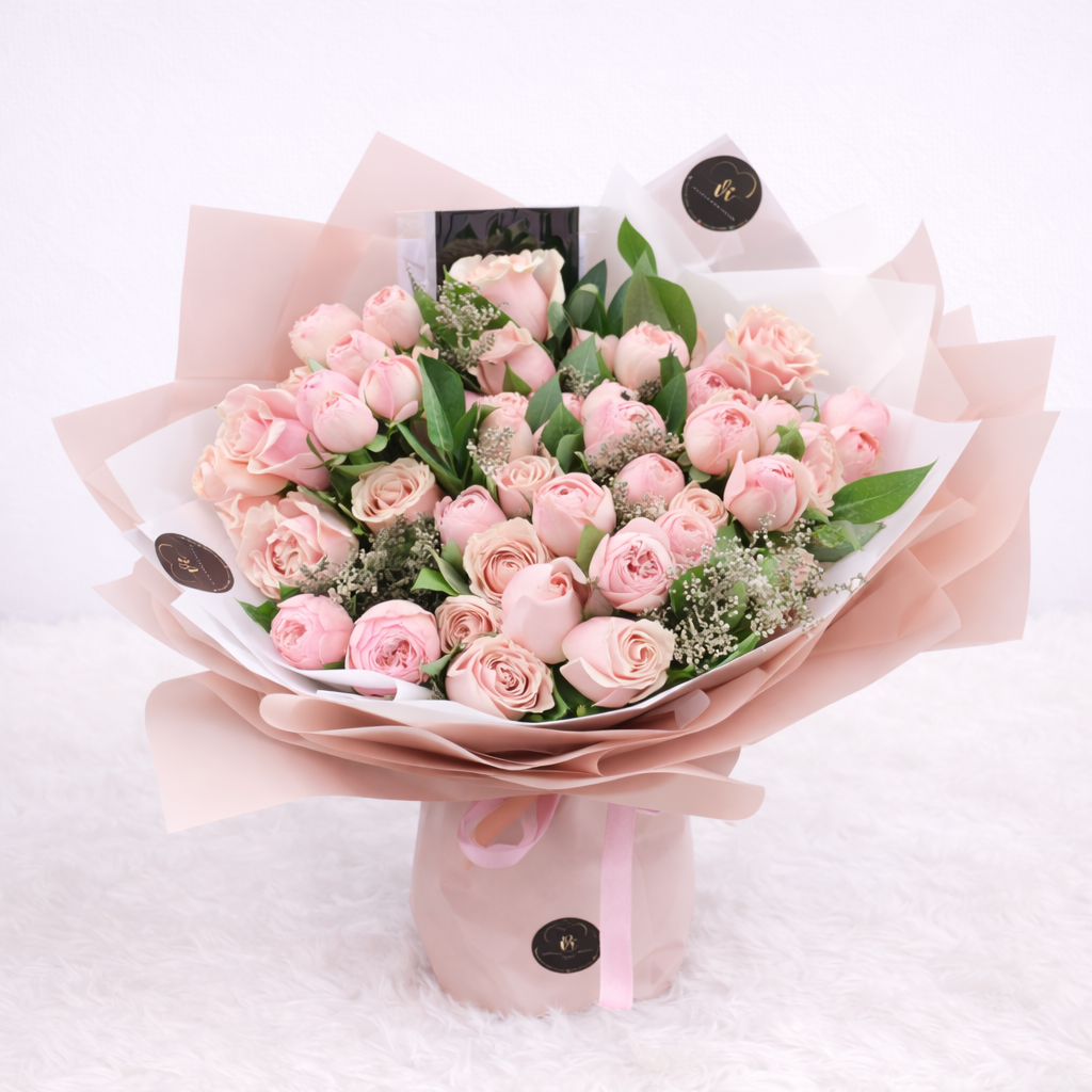 Ramo Almendra – Rosas inglesas rosadas