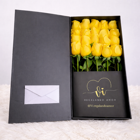 Box Luxury Imperial Rosas Amarillas 20 u - Flores amarillas