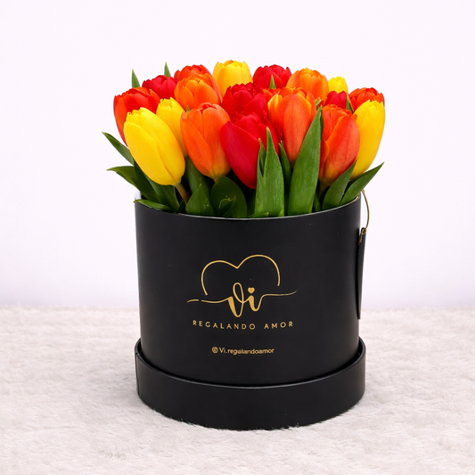 Box de 25 Tulipanes Amarillos -Flores amarillas - Arreglo floral