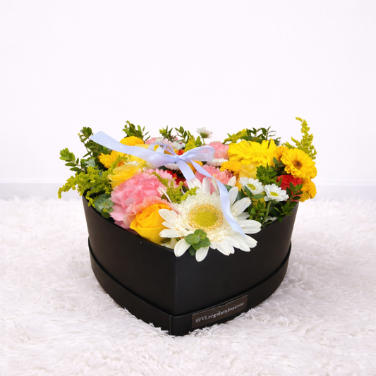 Corazón Primaveral – Flores Amarillas