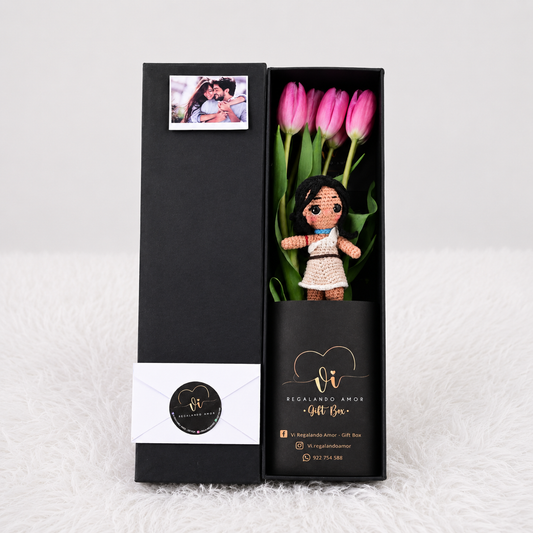 Box Luxury Tulipanes Fucsia + Pocahontas