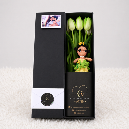 Box Luxury Tulipanes Verdes + Tiana