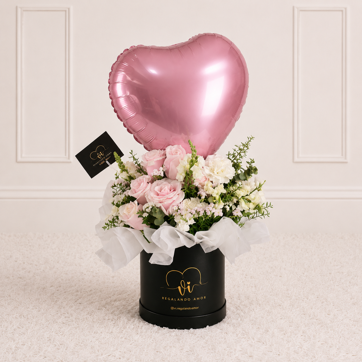 Box Ternura - Caja de flores con globo