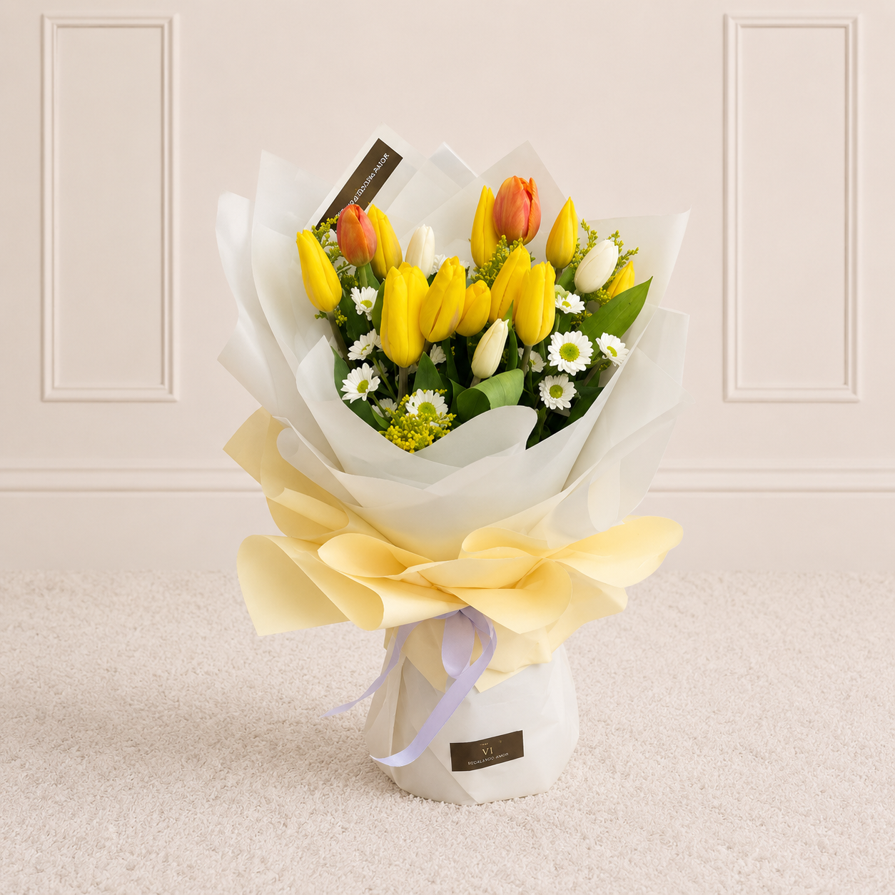 Ramo Carmen – 15 Tulipanes - Flores amarillas