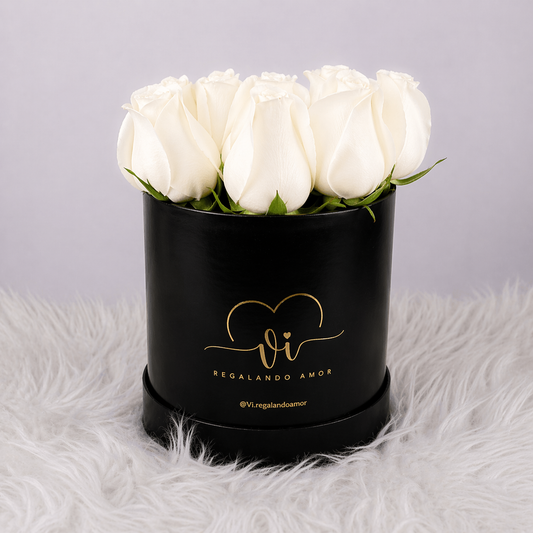 Box Clásico de rosas blancas