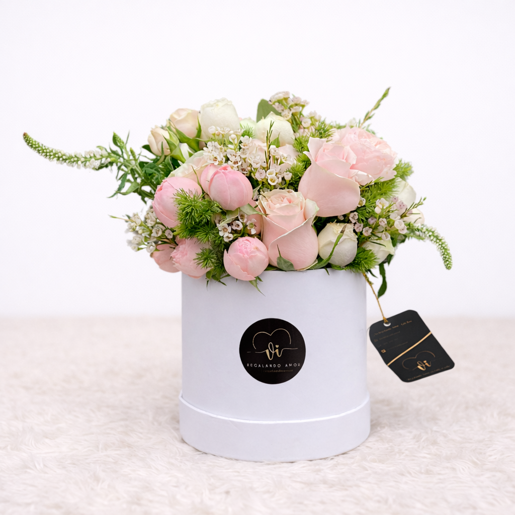 Box Sophia - Rosas Inglesias con mini rosas - Peonias