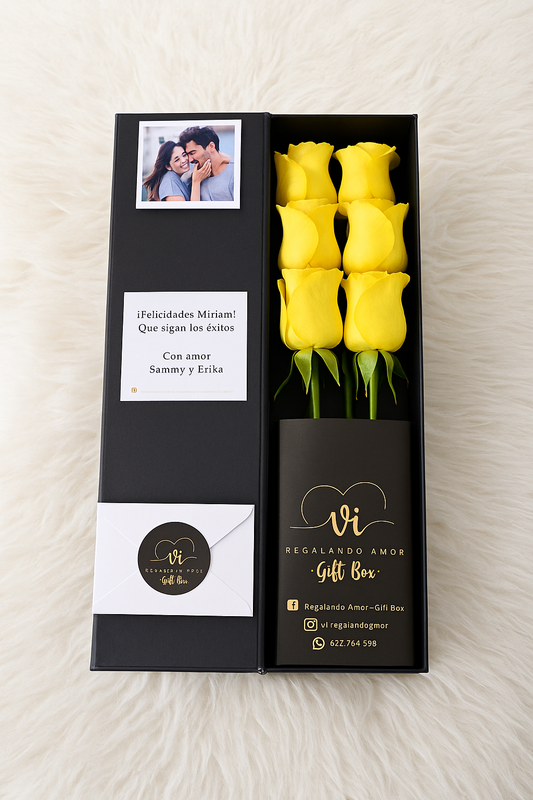 Box Luxury Rosas Amarillas