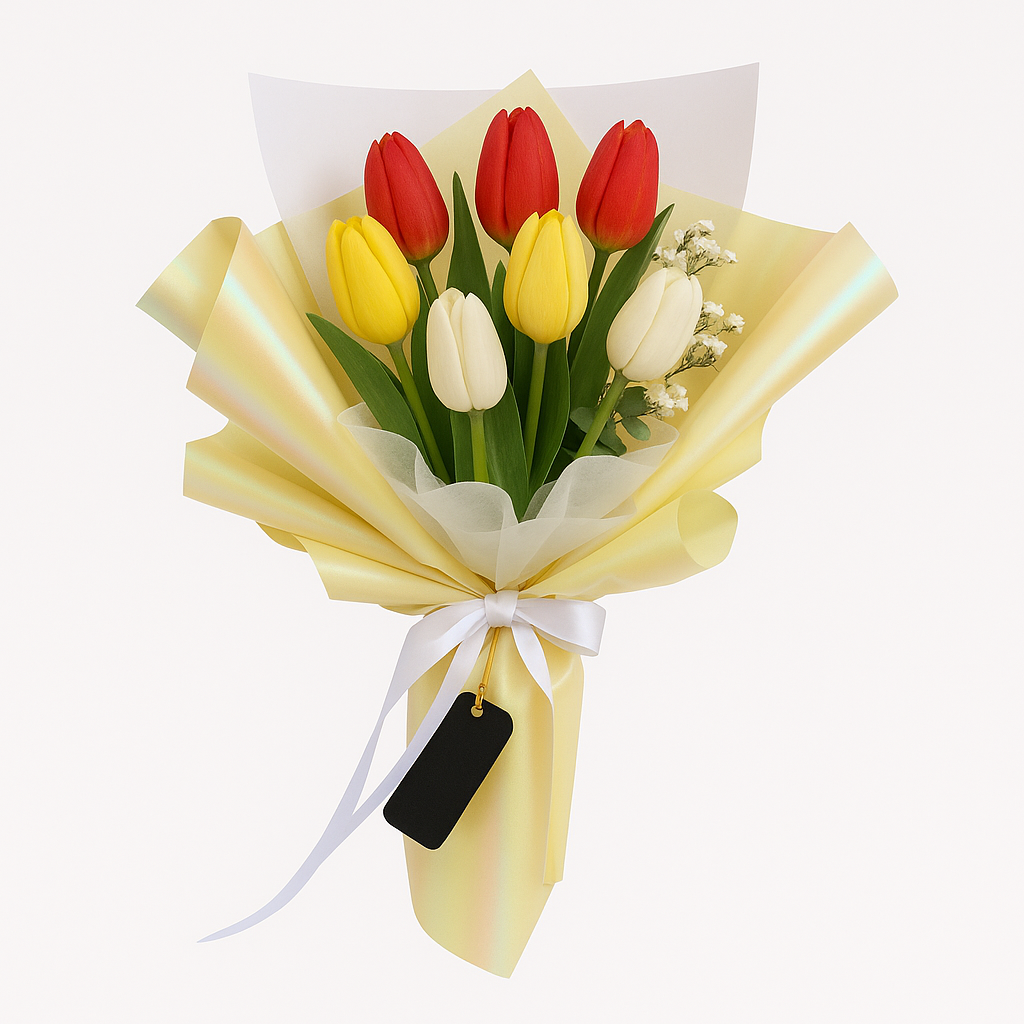 Ramo Coral – Tulipanes con Frase Personalizada