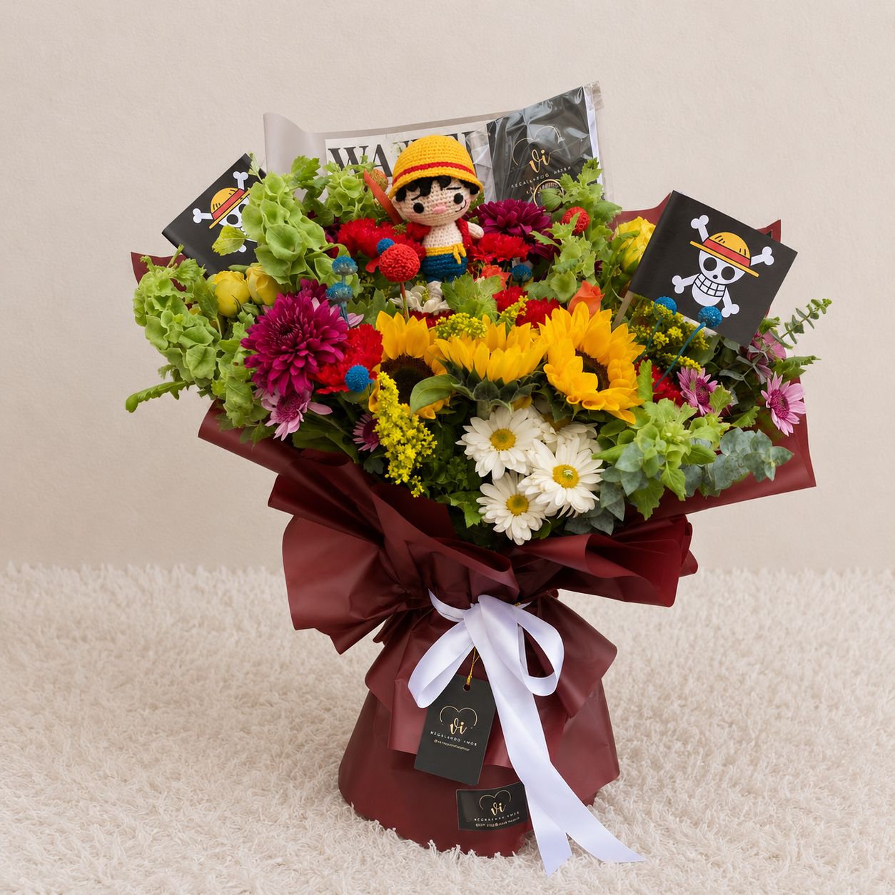 Ramo One Piece con Amigurumi Luffy