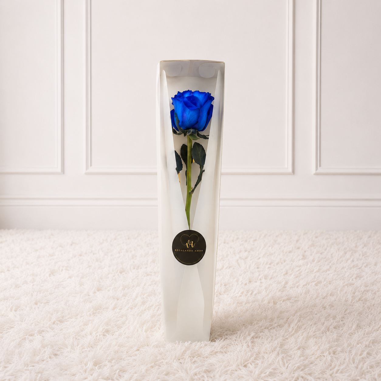 caja de 1 rosa azul