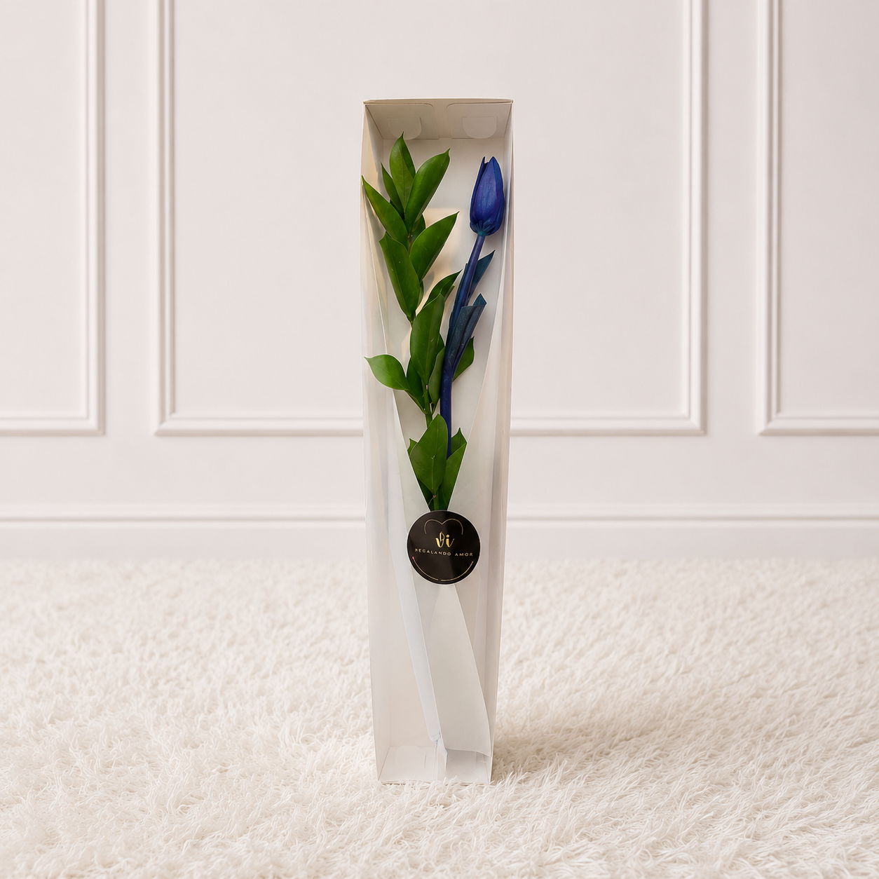 Caja de 1 Tulipán Azul - Flores azules