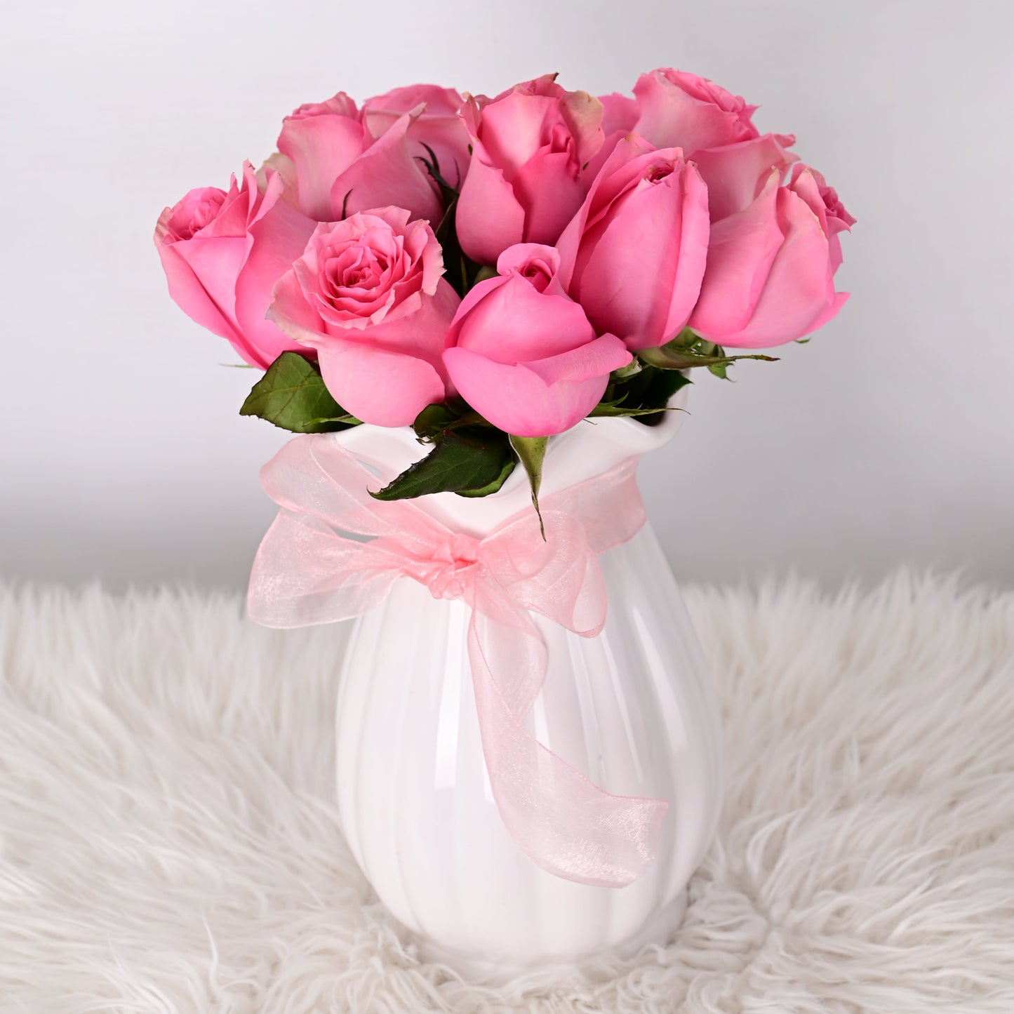 Florero Emma - Rosas rosadas