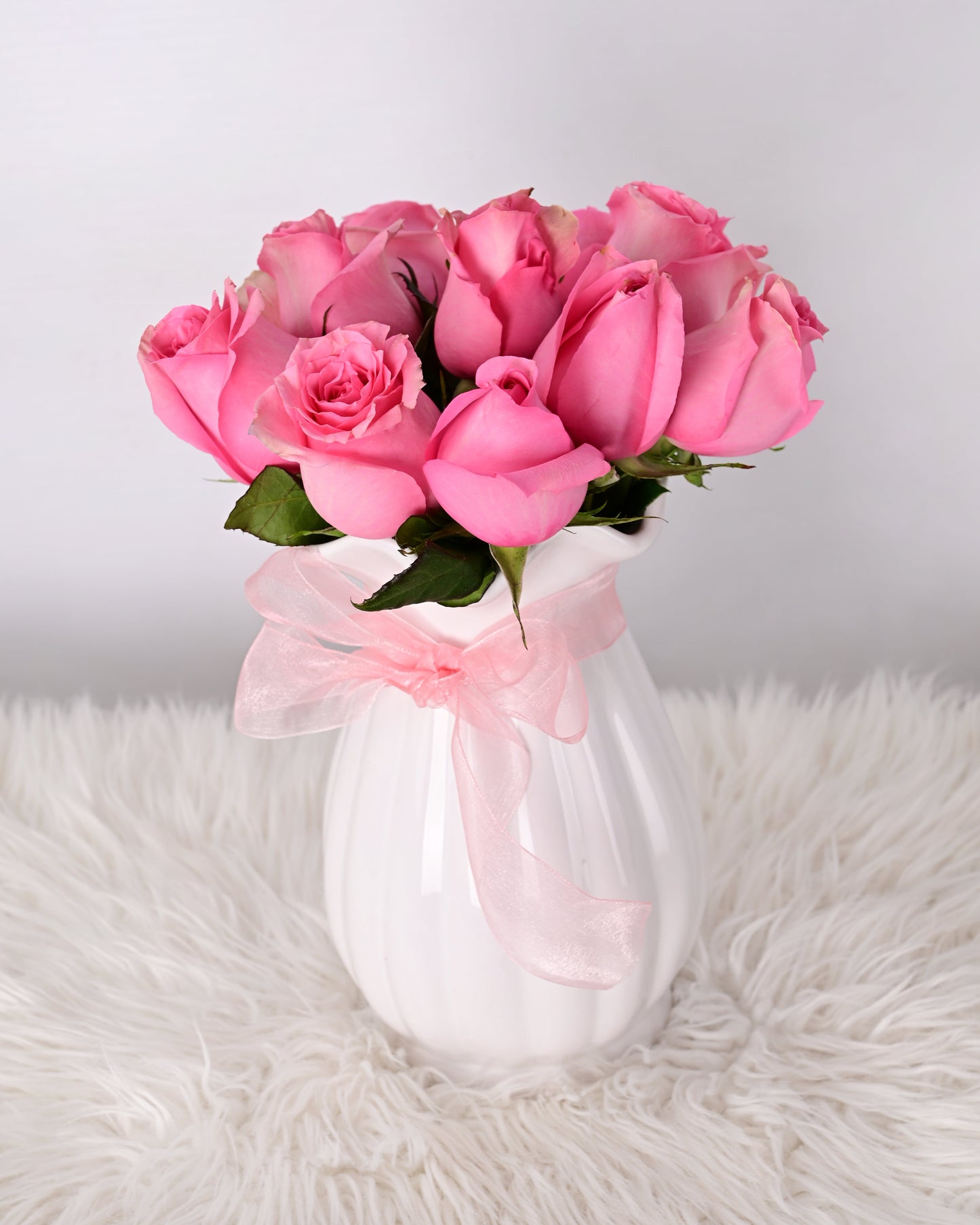 Florero Emma - Rosas rosadas
