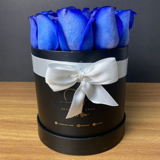 Box Clasico de 12 rosas azules