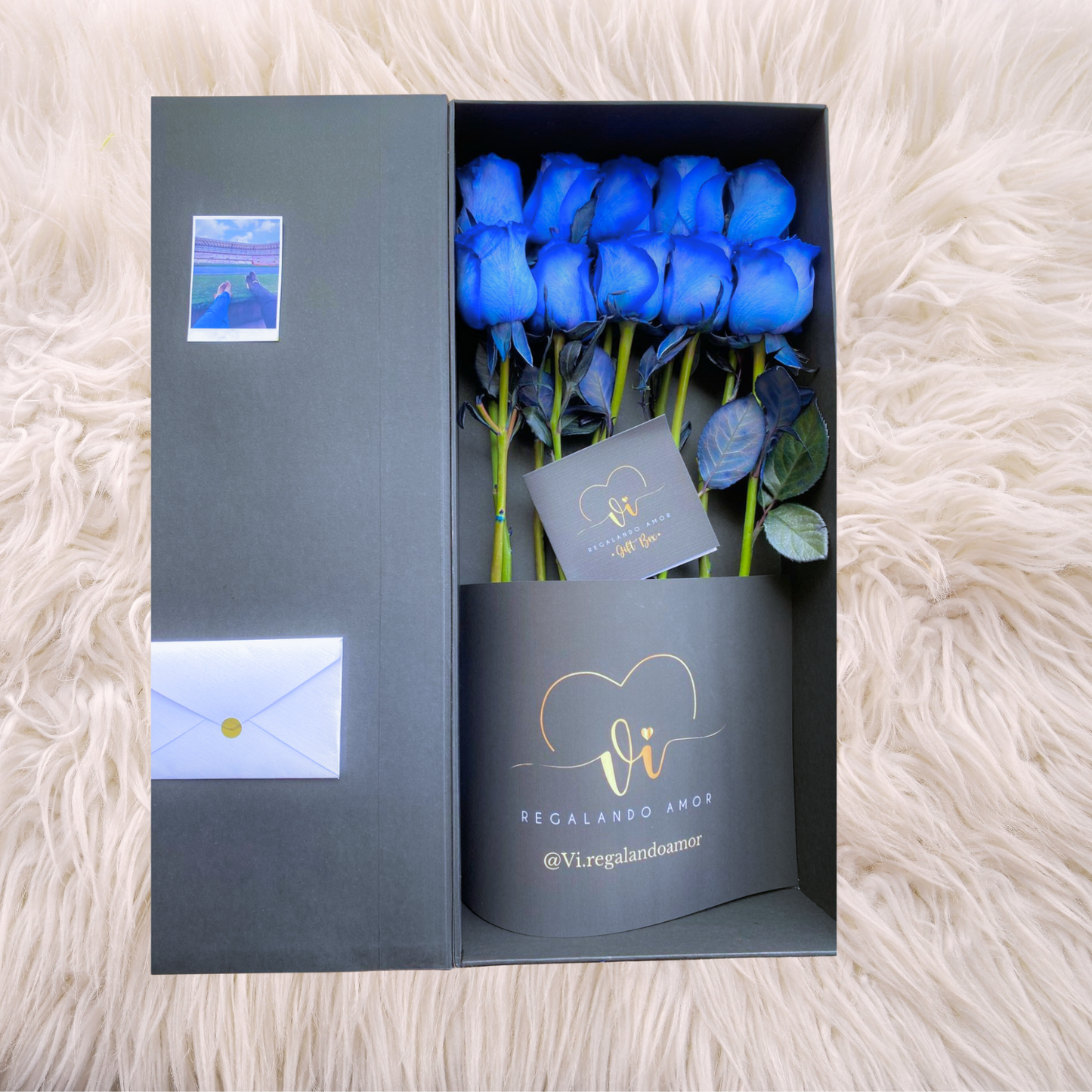 Box Imperial 10 Rosas Azules