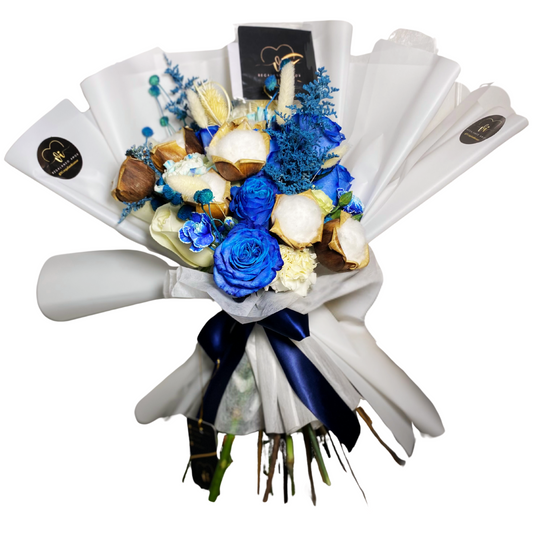 Ramo Blue - Mix flores secas y frescas