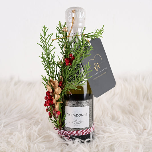 Mini espumante de 200 ml con decoracion de navidad 