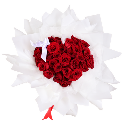 Ramo Altea – 30 Rosas Rojas en Forma de Corazón