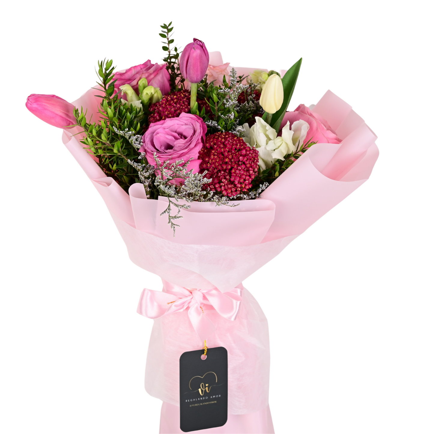 Ramo Alhena – rosas y tulipanes