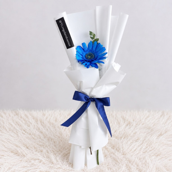 Mini ramo de 1 gerbera azul