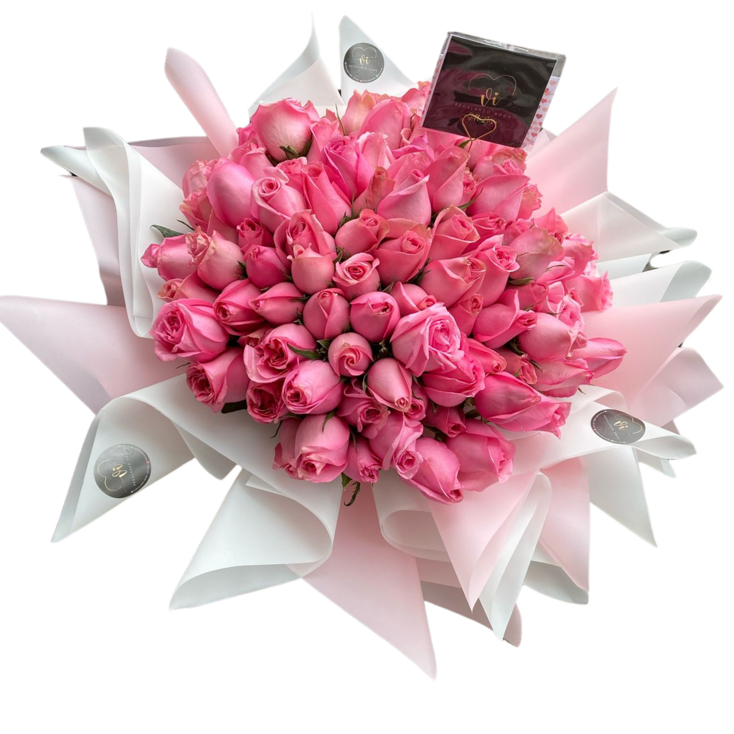 Ramo de 100 rosas rosadas