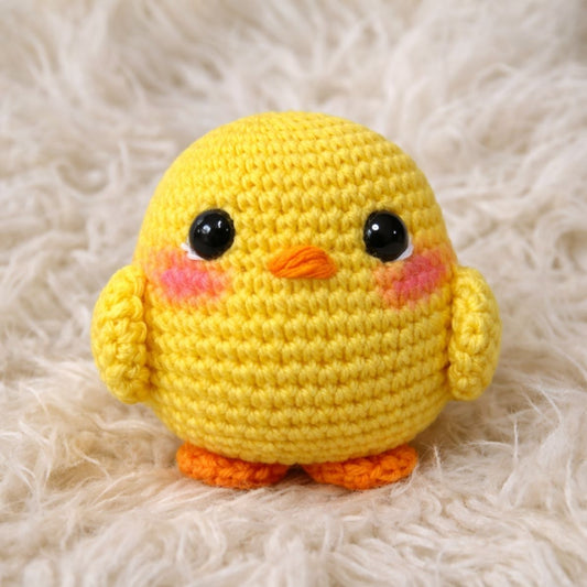 Pollitos tejidos - Peluche flores amarillas