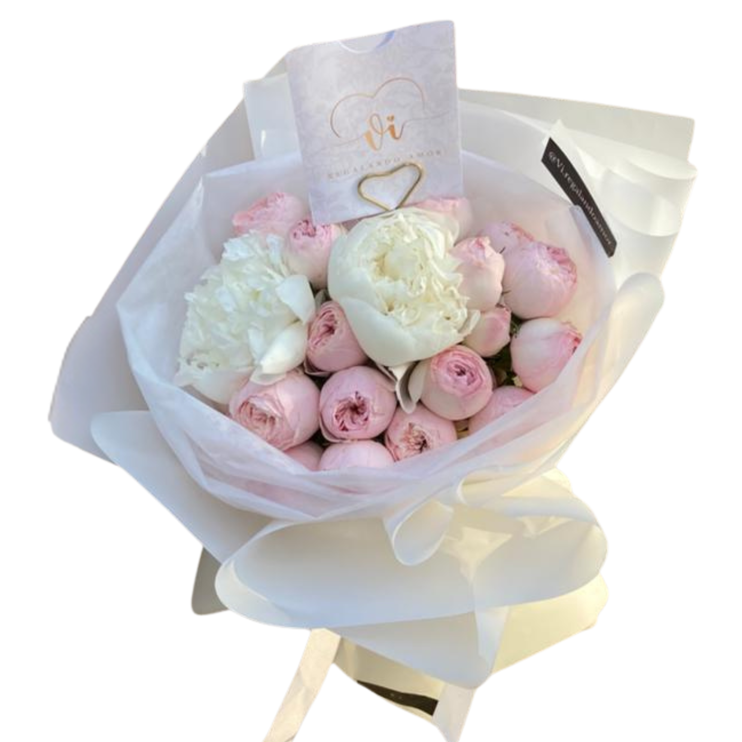 Ramo dorotea -peonias y rosas inglesas