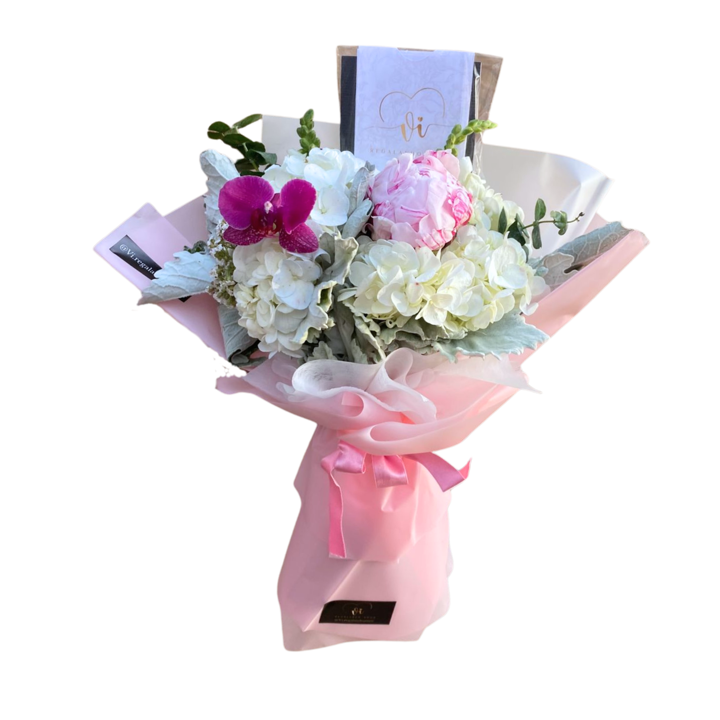 Ramo zayla - Ramo de 1 peonia con orquidea