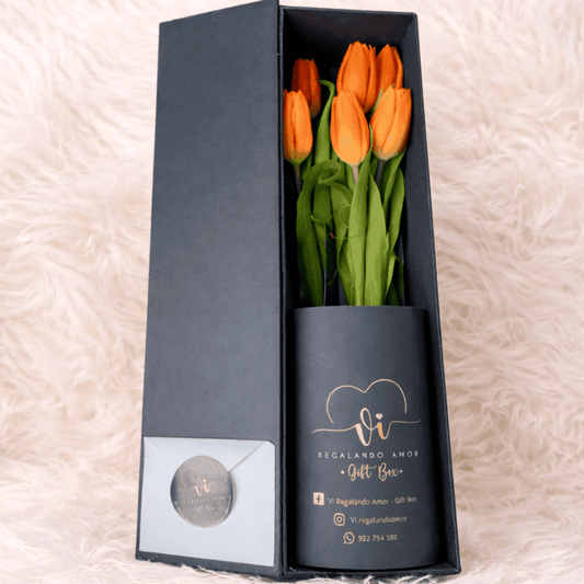 Box luxury tulipanes Naranjas