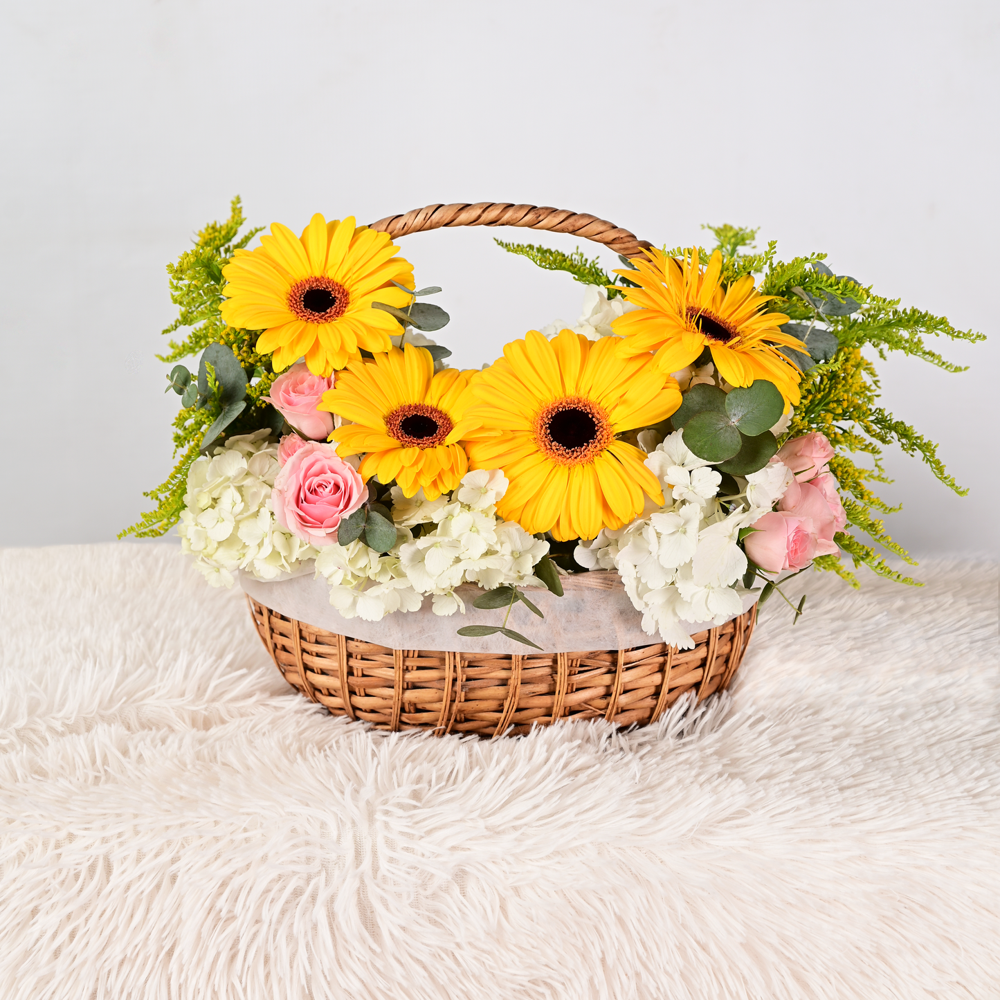 Canasta Kira - Flores amarillas