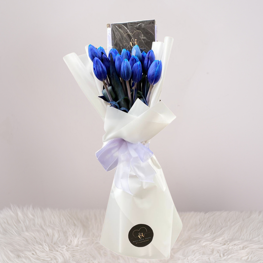Ramo de Tulipanes 15 azules - Flores azules
