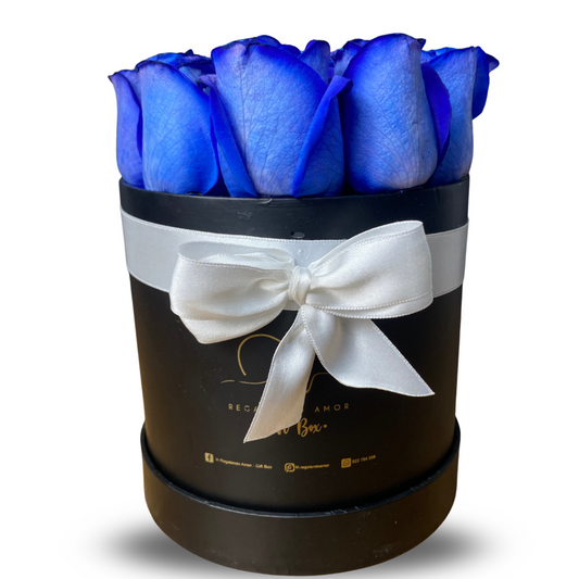 Box Clasico de 12 rosas azules