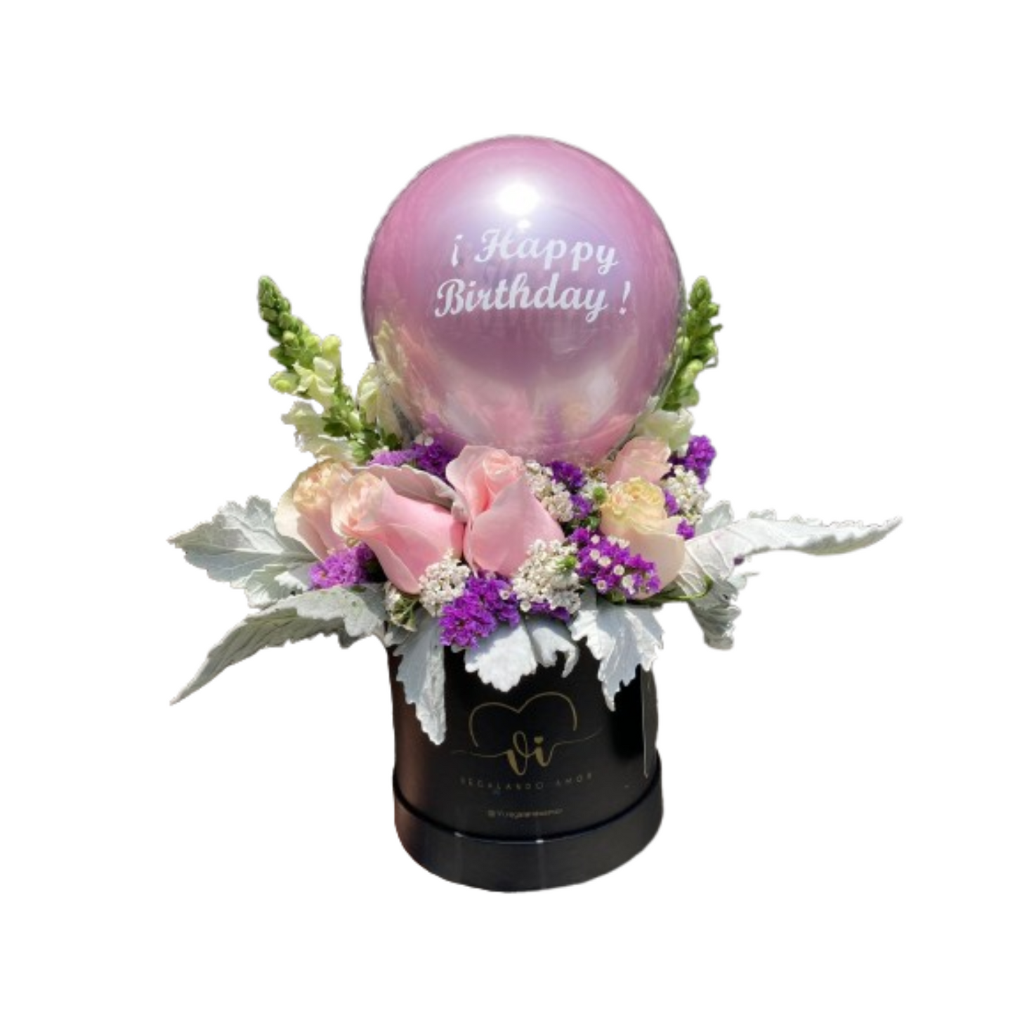 Box Floral Fortuna - Rosas Rosadas