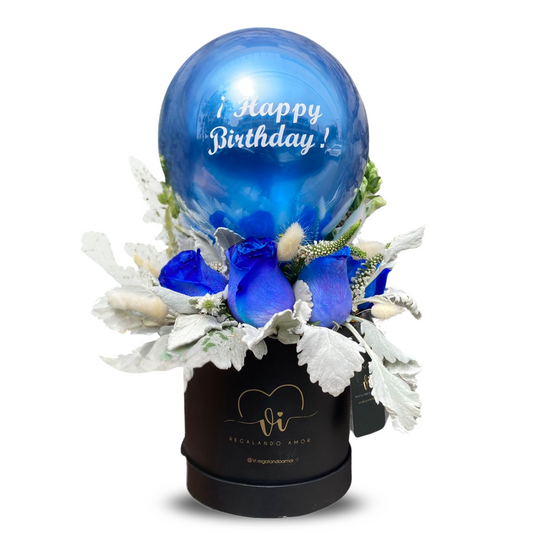 Box Floral Fortuna - Rosas Azules