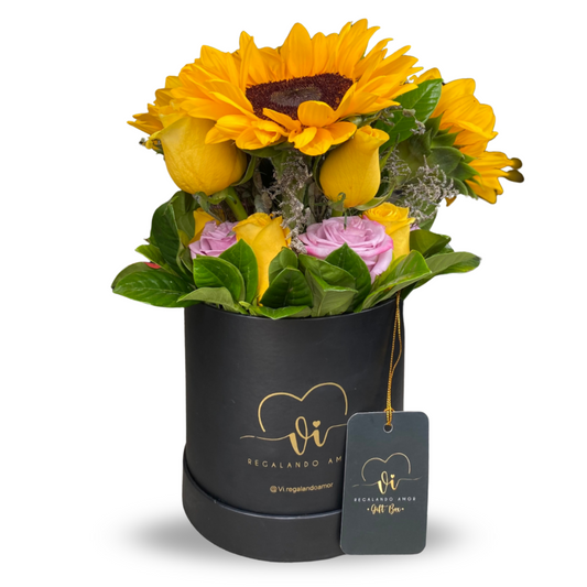 Box Estela  - Flores Amarillas - Rosas Amarillas - Girasoles