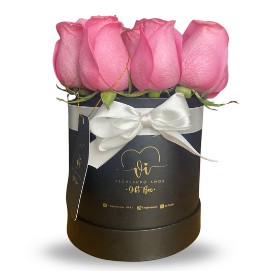 Box Clasico 12 rosas Rosadas