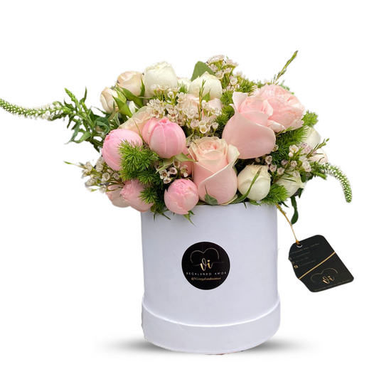 Box Sophia - Rosas Inglesias con mini rosas - Peonias