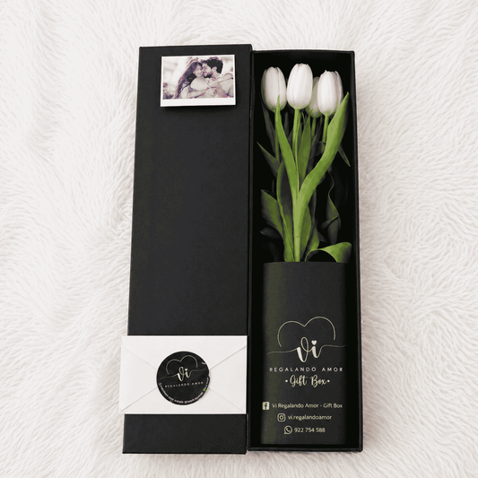 Box luxury Tulipanes Blancos