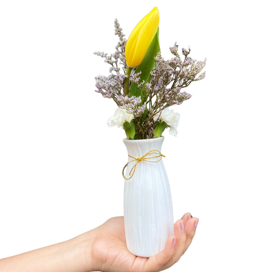 MINI FLORERO DE 1 TULIPAN AMARILLO