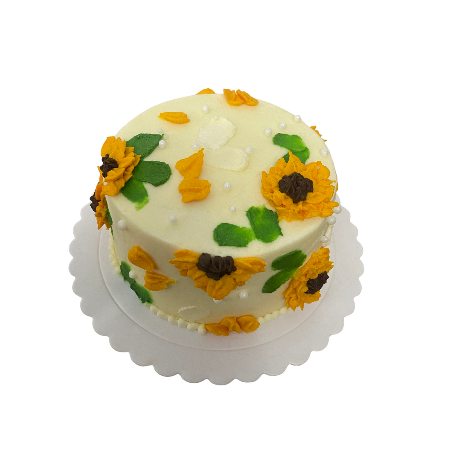 Mini torta flores amarillas - Torta de chocolate