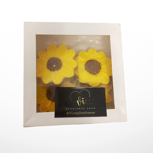 Caja de galletas x4 - Flores amarillas