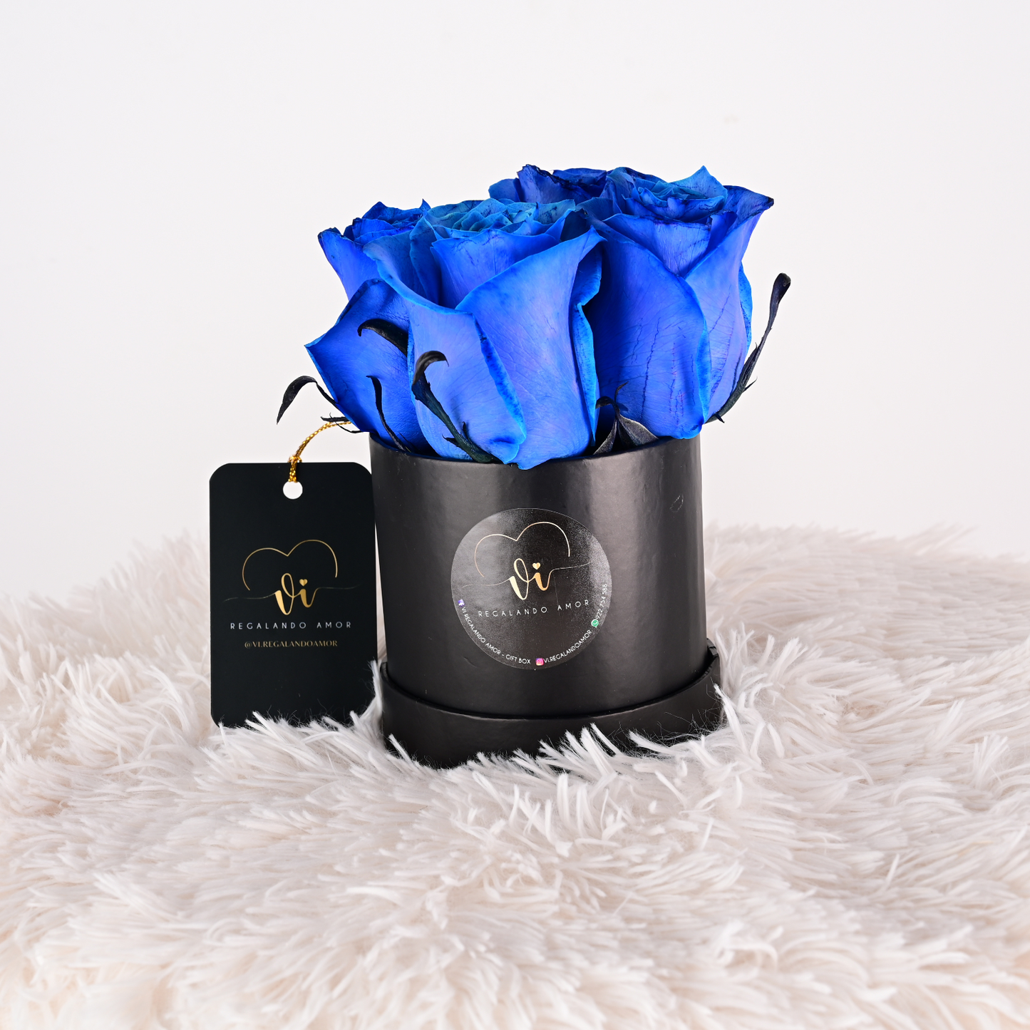 Mini Box de rosas azules 4 a 5 rosas