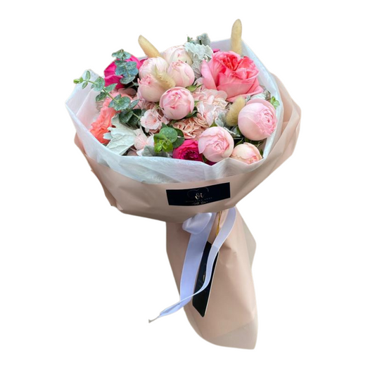 Ramo Luna Rose – Rosas inglesas con hortensias